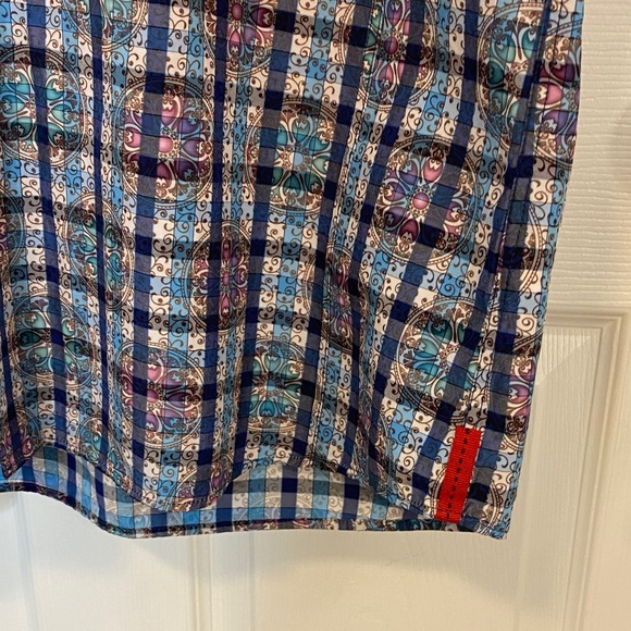 7 Downie St London Couture 2X XXL Blue Plaid Short Sleeve Shirt - Picture 10 of 15